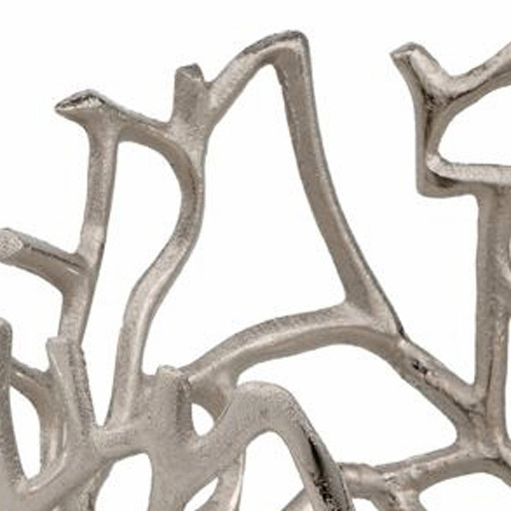 Round Silver Twigs Centerpiece Bowl-Serving Bowls-DECOROLALA