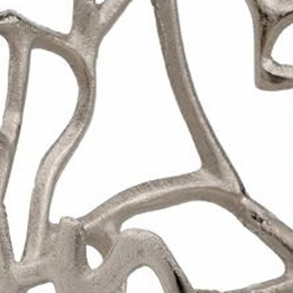 Round Silver Twigs Centerpiece Bowl-Serving Bowls-DECOROLALA