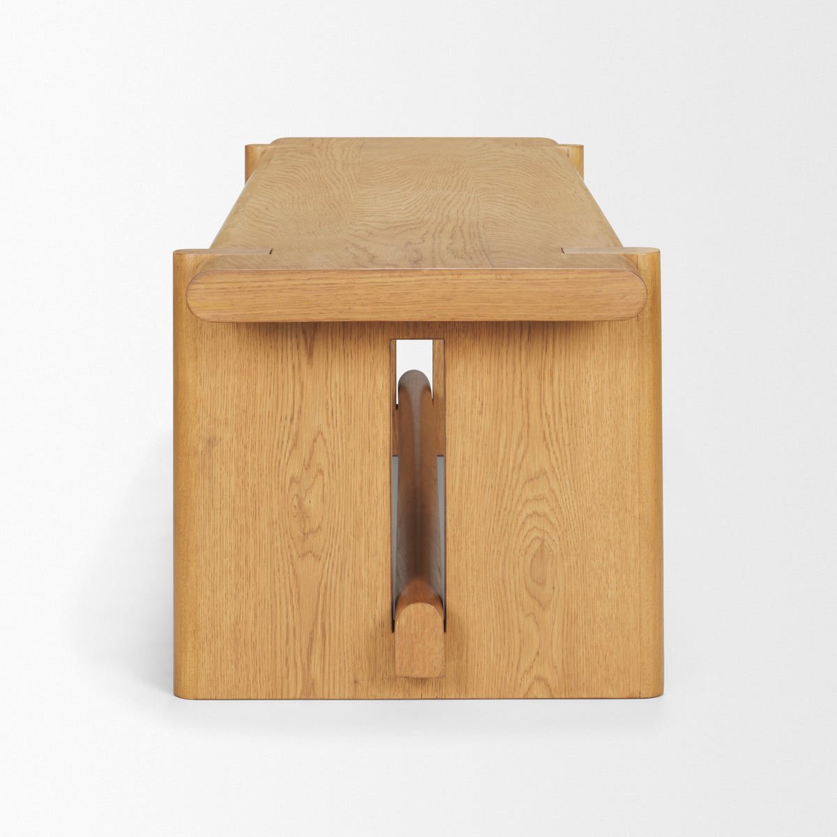 Rowan Light Brown Oak Wood Bench-Benches-DECOROLALA