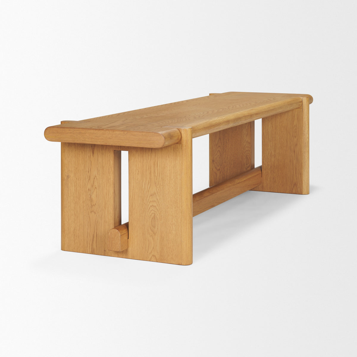 Rowan Light Brown Oak Wood Bench-Benches-DECOROLALA