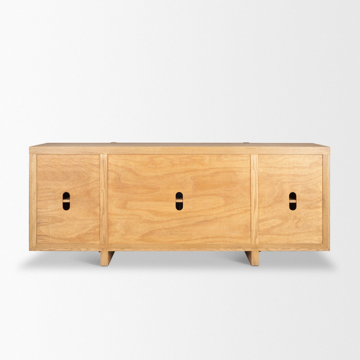 Rowan Oak Wood Closed 4 Door Sideboard-Sideboards & Buffets-DECOROLALA