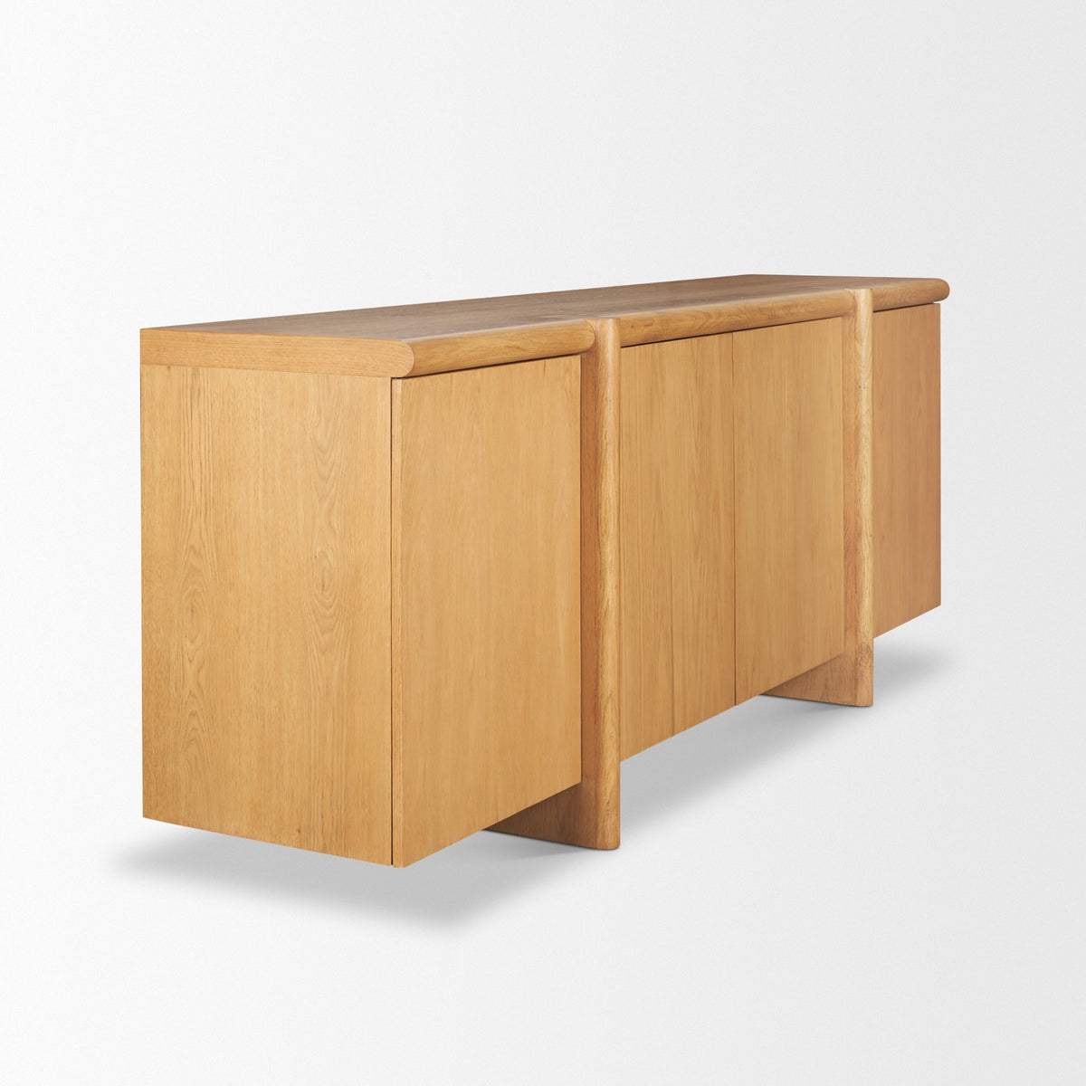 Rowan Oak Wood Closed 4 Door Sideboard-Sideboards & Buffets-DECOROLALA