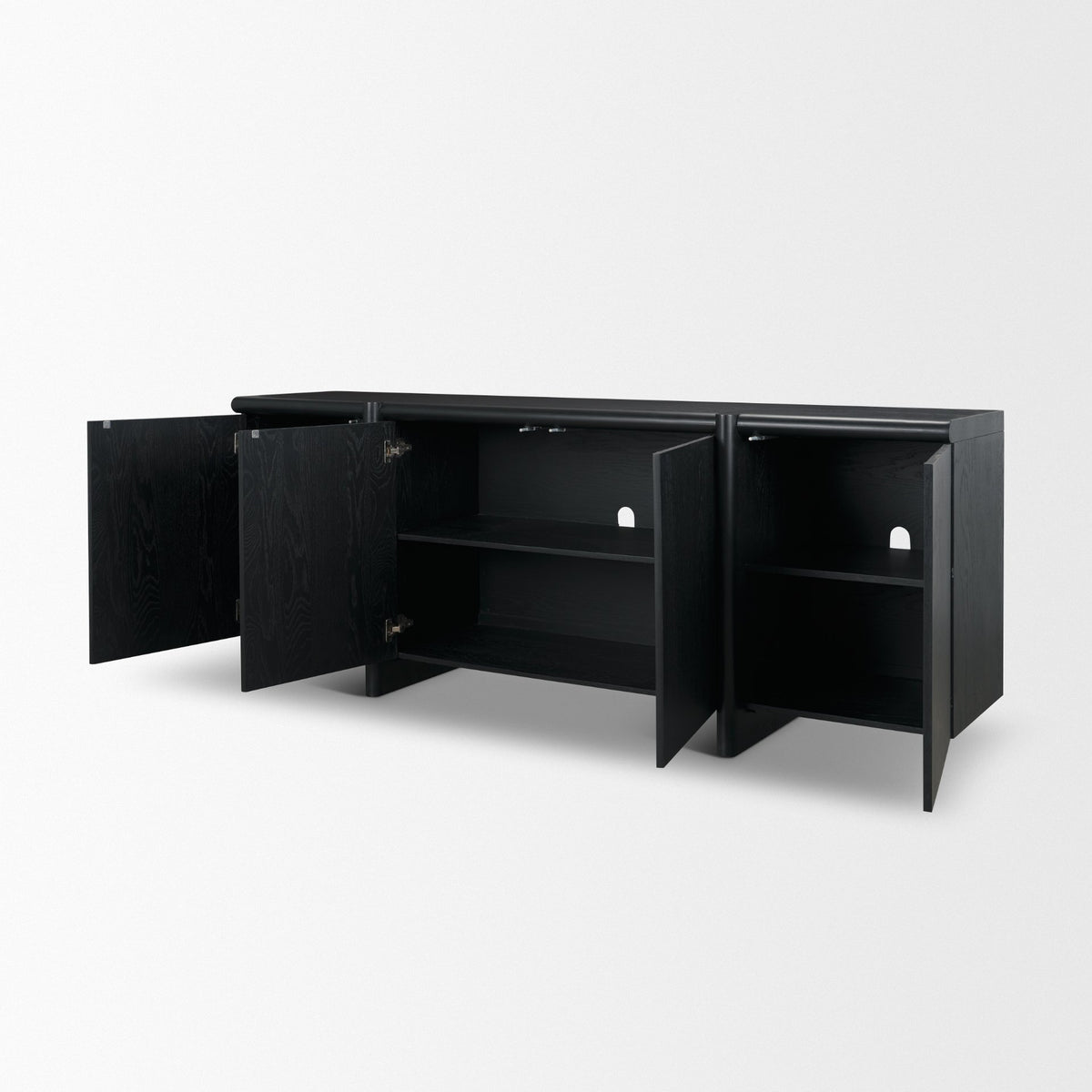 Rowan Oak Wood Closed 4 Door Sideboard-Sideboards & Buffets-DECOROLALA