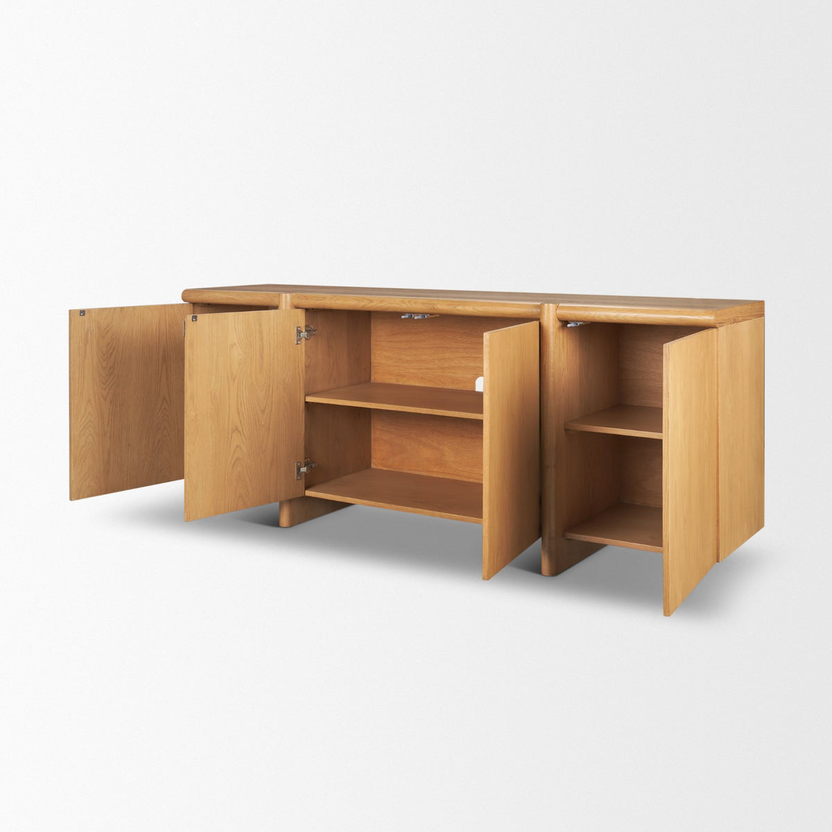 Rowan Oak Wood Closed 4 Door Sideboard-Sideboards & Buffets-DECOROLALA