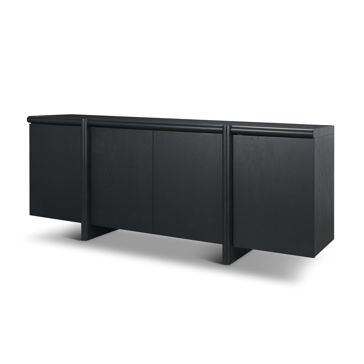 Rowan Oak Wood Closed 4 Door Sideboard-Sideboards & Buffets-DECOROLALA
