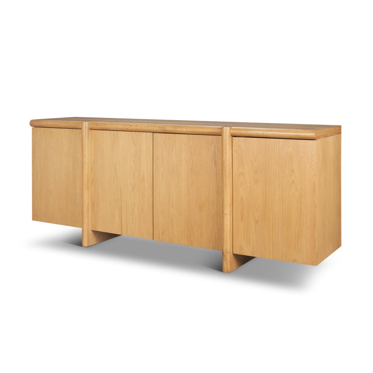 Rowan Oak Wood Closed 4 Door Sideboard-Sideboards & Buffets-DECOROLALA