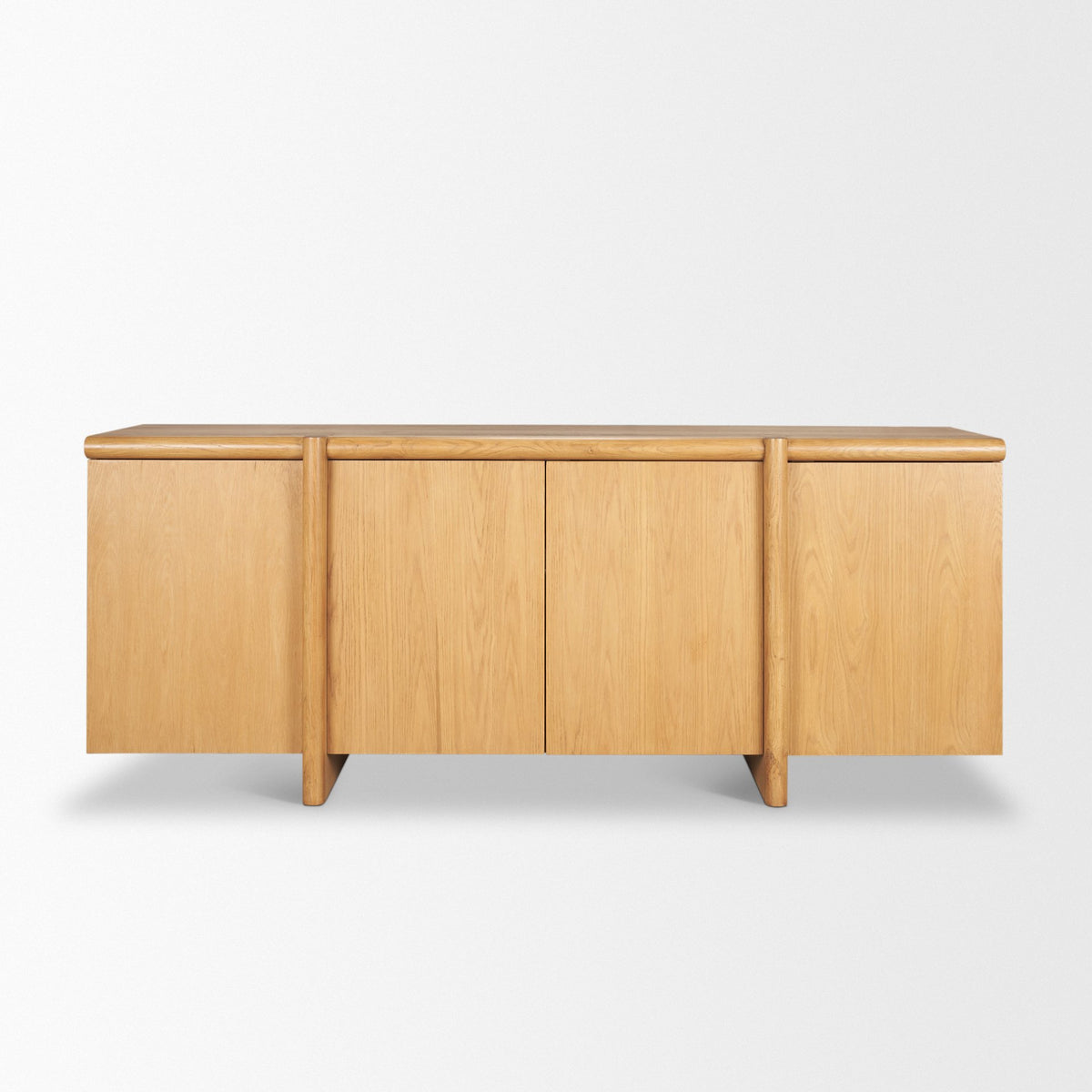 Rowan Oak Wood Closed 4 Door Sideboard-Sideboards & Buffets-DECOROLALA
