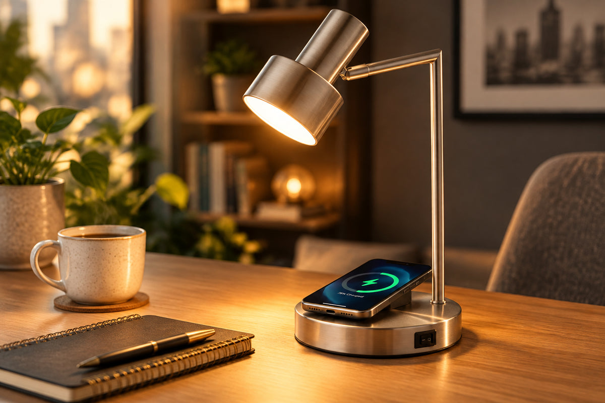 Rowe Supercharger Desk Lamp - 10W Wireless Charging-Lighting-DECOROLALA