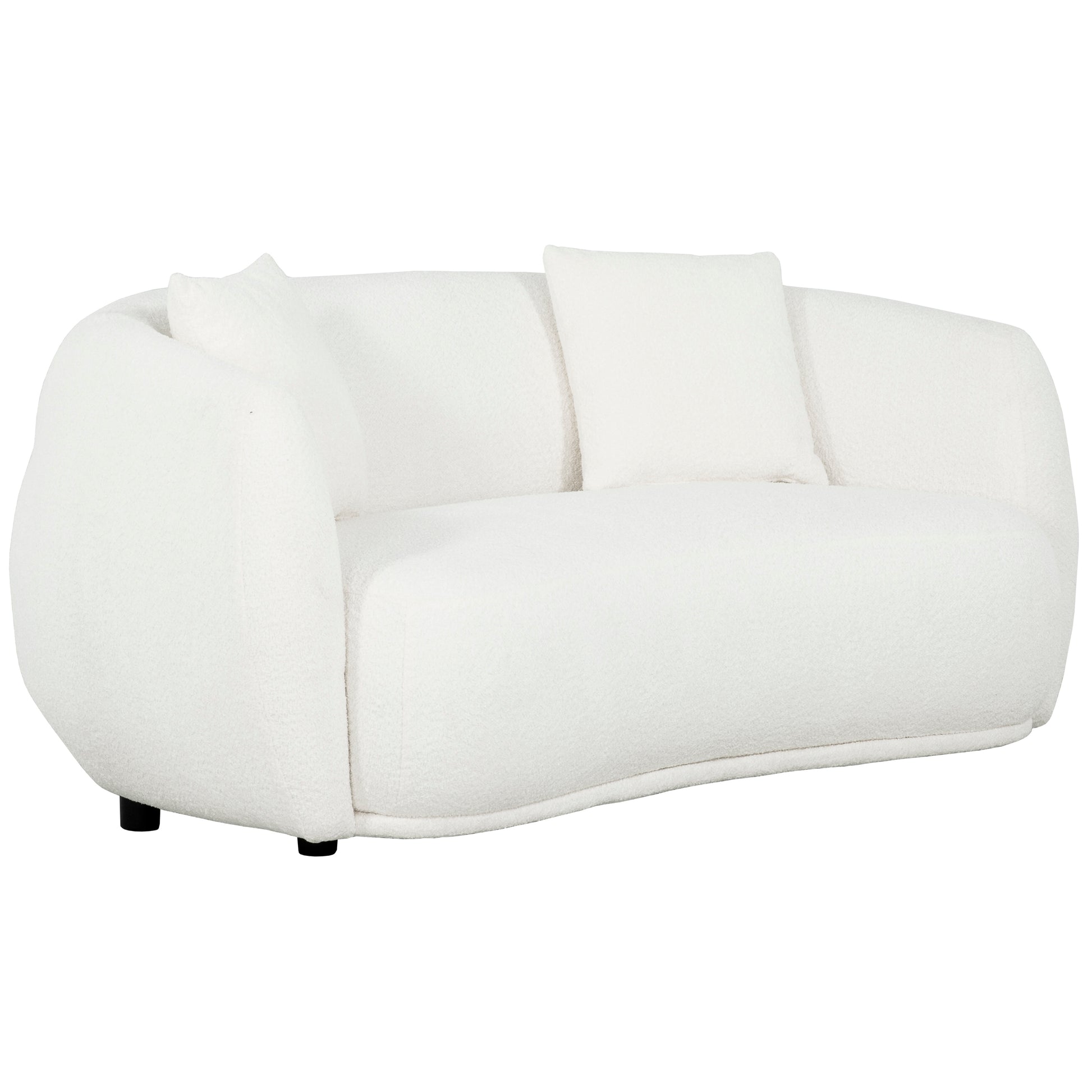 Roxburgh Curved Boucle Loveseat-Loveseat Sofa-DECOROLALA