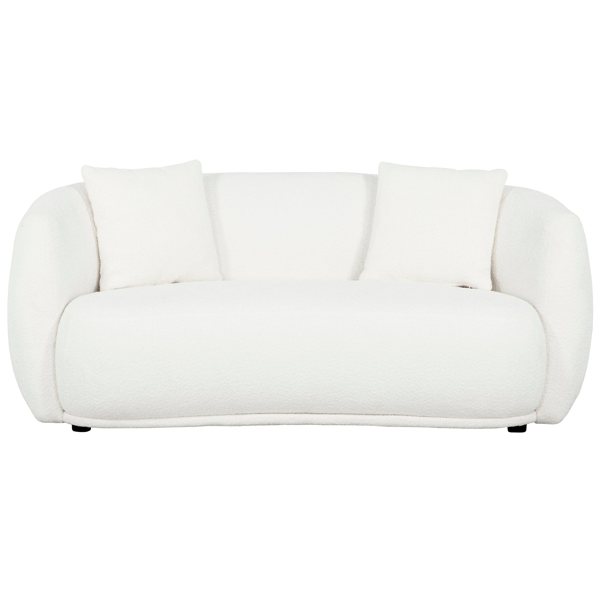 Roxburgh Curved Boucle Loveseat-Loveseat Sofa-DECOROLALA
