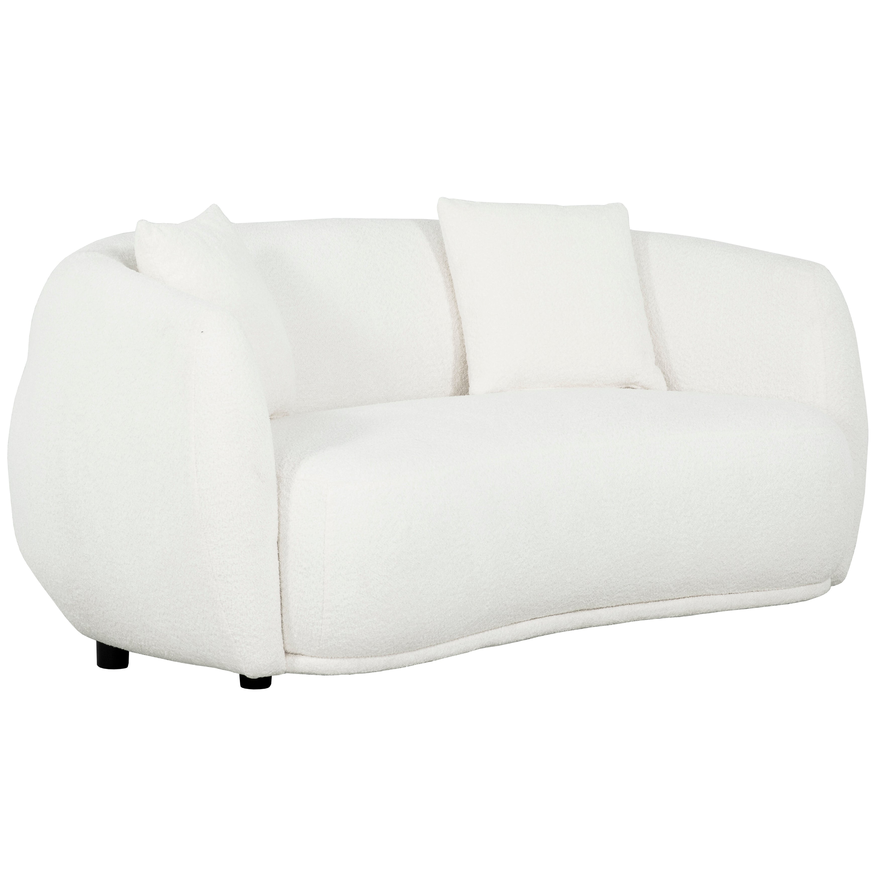 Roxburgh Curved Boucle Loveseat-Loveseat Sofa-DECOROLALA
