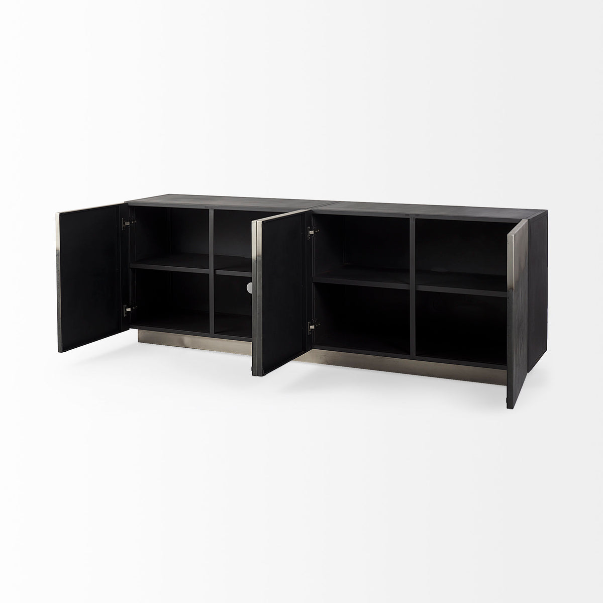 Roxdale 82.0L x 18.0W x 29.0H Acid Wash Metal Sideboard-Sideboards & Buffets-DECOROLALA