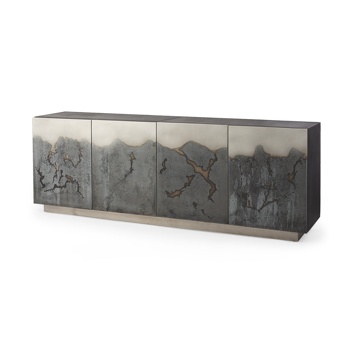 Roxdale Acid Wash Metal Sideboard-Sideboards & Buffets-DECOROLALA