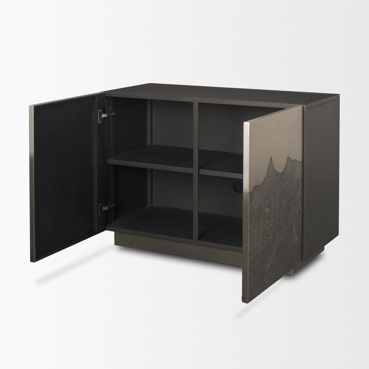 Roxdale Acid Washed Iron Metal Accent Cabinet-Accent Cabinets & Chests-DECOROLALA