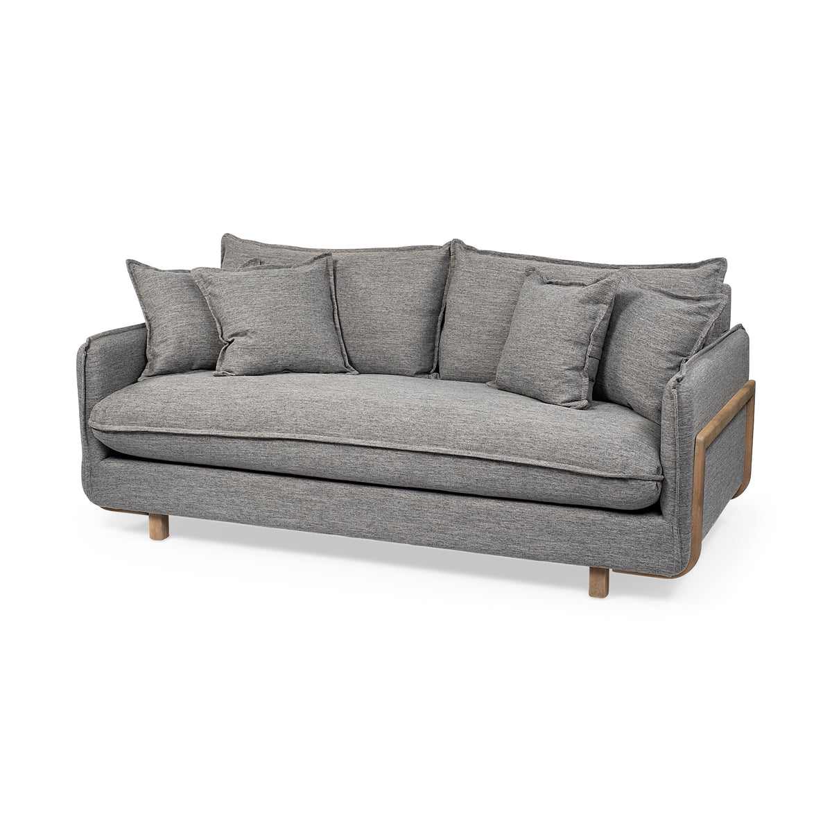 Roy I 84" Castlerock Gray Upholstered Three Seater Sofa-Sofa & Sectionals-DECOROLALA