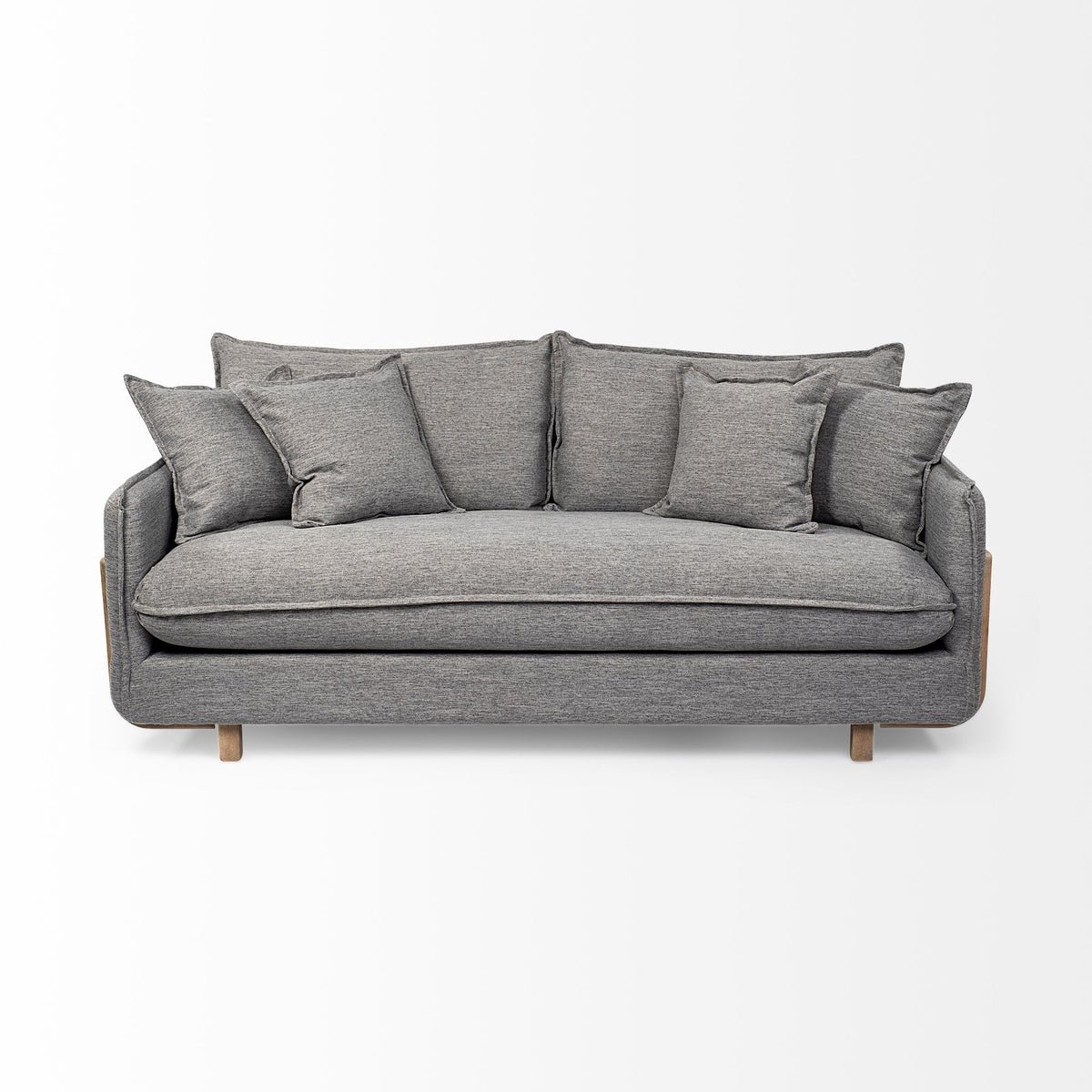 Roy I 84" Castlerock Gray Upholstered Three Seater Sofa-Sofa & Sectionals-DECOROLALA