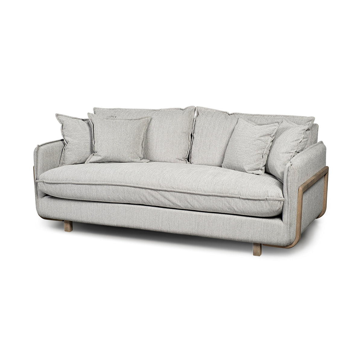 Roy I 84" Frost Gray Upholstered Three Seater Sofa-Sofa & Sectionals-DECOROLALA