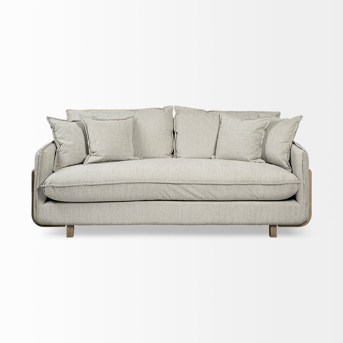 Roy I 84" Frost Gray Upholstered Three Seater Sofa-Sofa & Sectionals-DECOROLALA