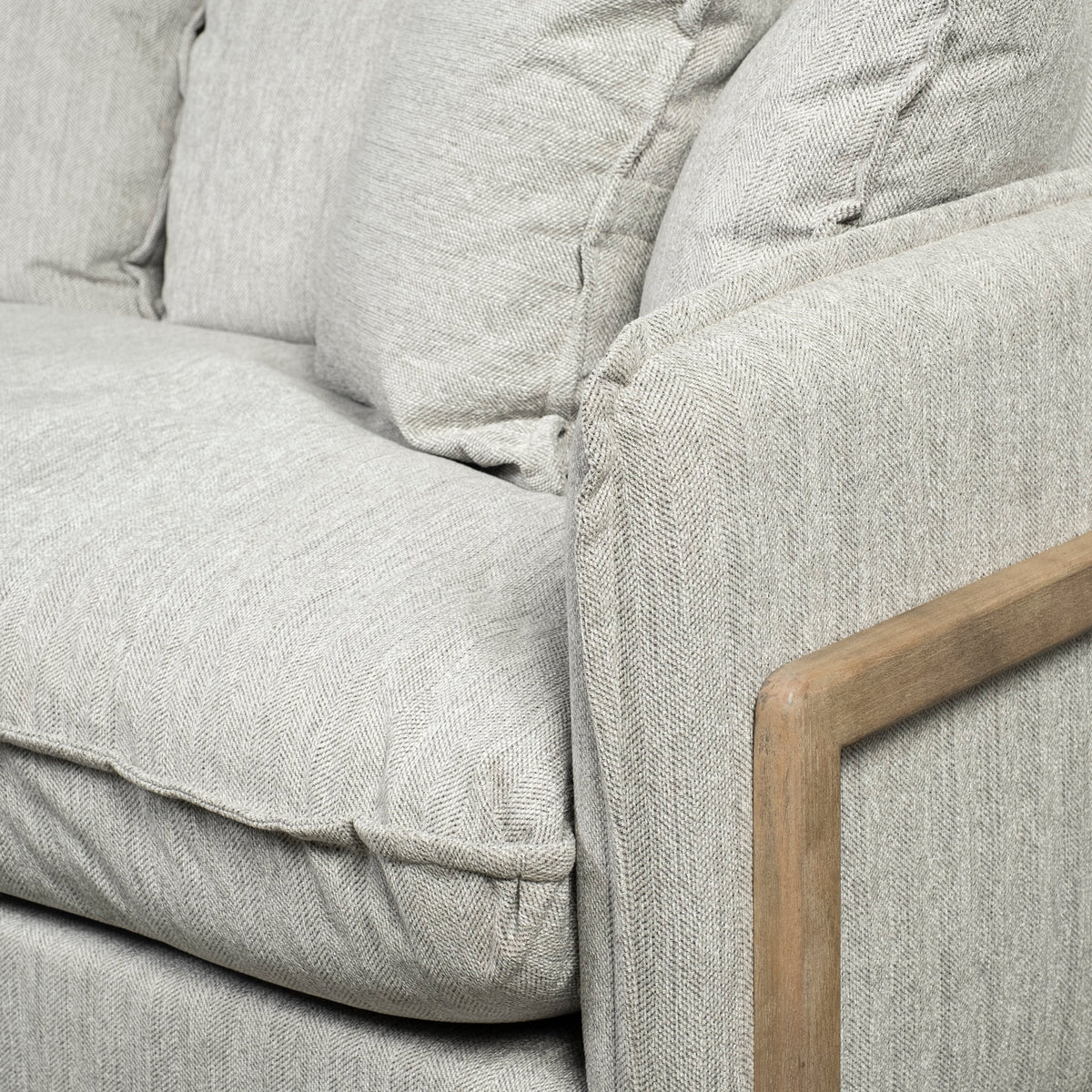 Roy I 84" Frost Gray Upholstered Three Seater Sofa-Sofa & Sectionals-DECOROLALA