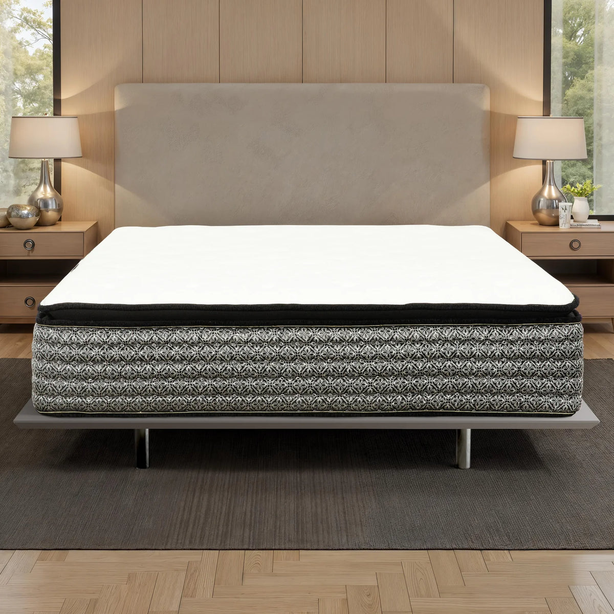 Royale 14 in. Majesty Pillow Top Pocket Coil Hybrid Mattress-Bedroom Furniture Sets-DECOROLALA