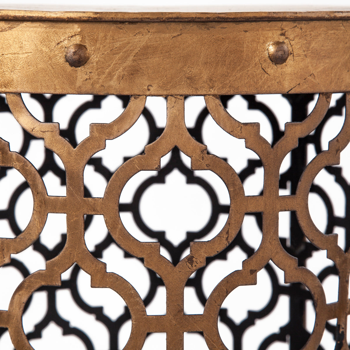 Rudebekia (Set of 2) 16L x 16W Gold Round Metal Accent Tables-Accent Tables-DECOROLALA