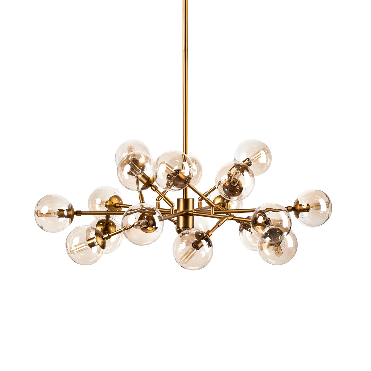 Rudyard Glass Globe and Gold Metal Chandelier-Chandeliers-DECOROLALA