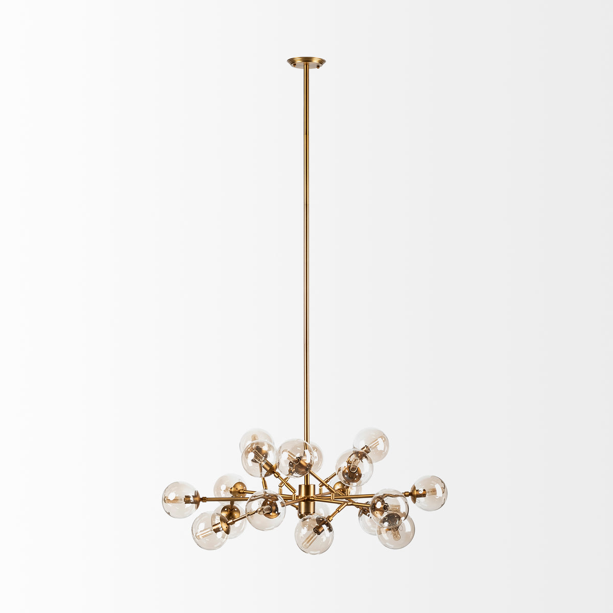 Rudyard Glass Globe and Gold Metal Chandelier-Chandeliers-DECOROLALA