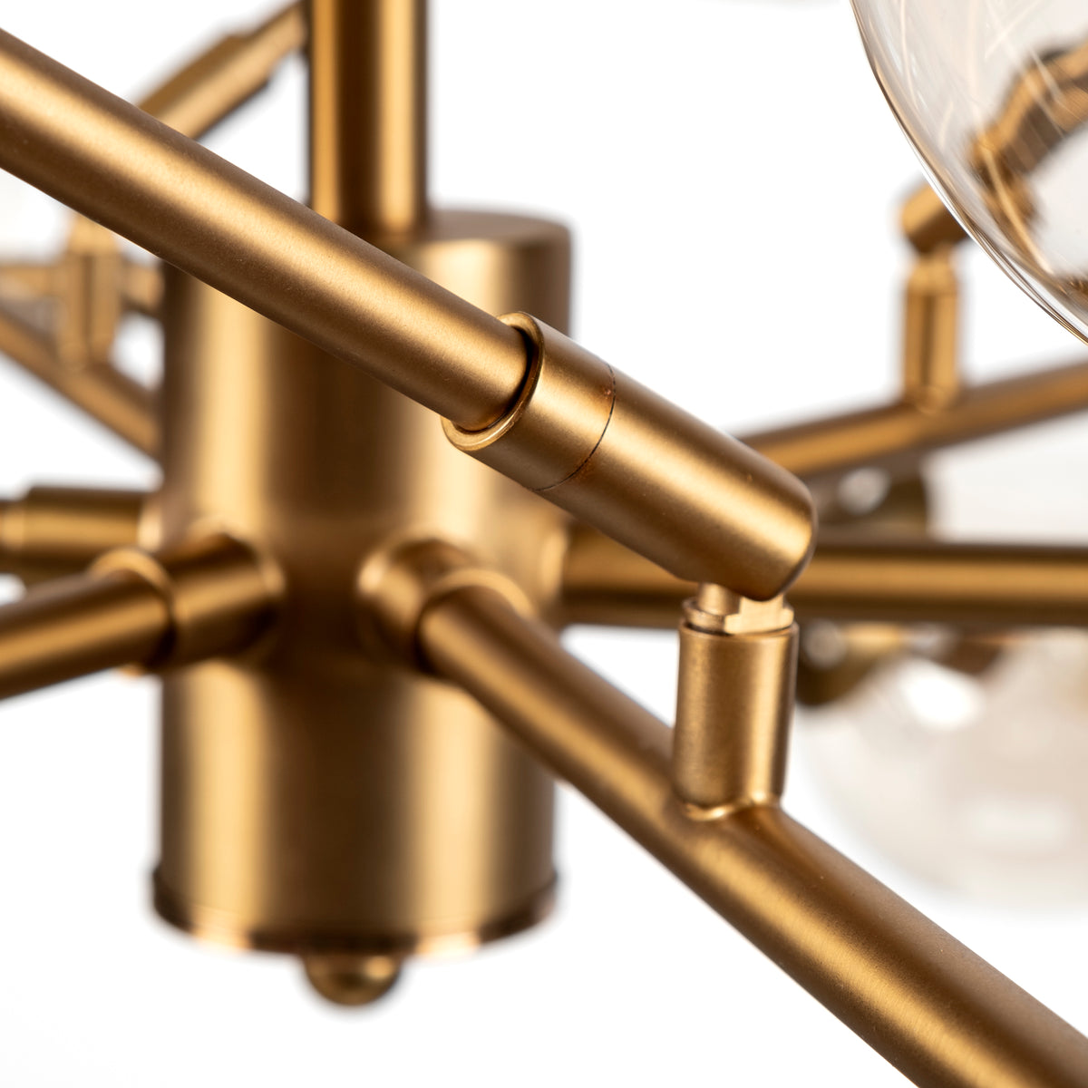 Rudyard Glass Globe and Gold Metal Chandelier-Chandeliers-DECOROLALA