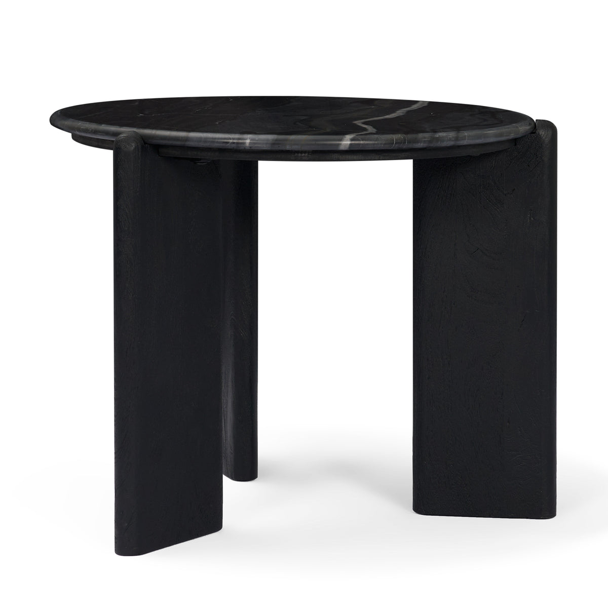 Rumer Dark Brown Wood and White Marble Side Table-Side Tables-DECOROLALA