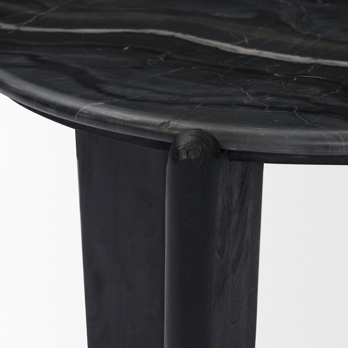Rumer Dark Brown Wood w/ White Marble Side Table-End and Side Tables-DECOROLALA