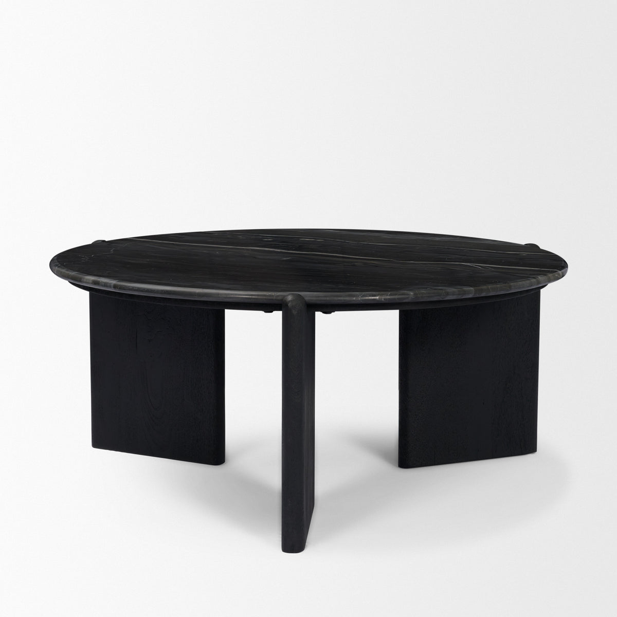 Rumer Dark Wood w/ White Marble Coffee Table-Coffee Tables-DECOROLALA