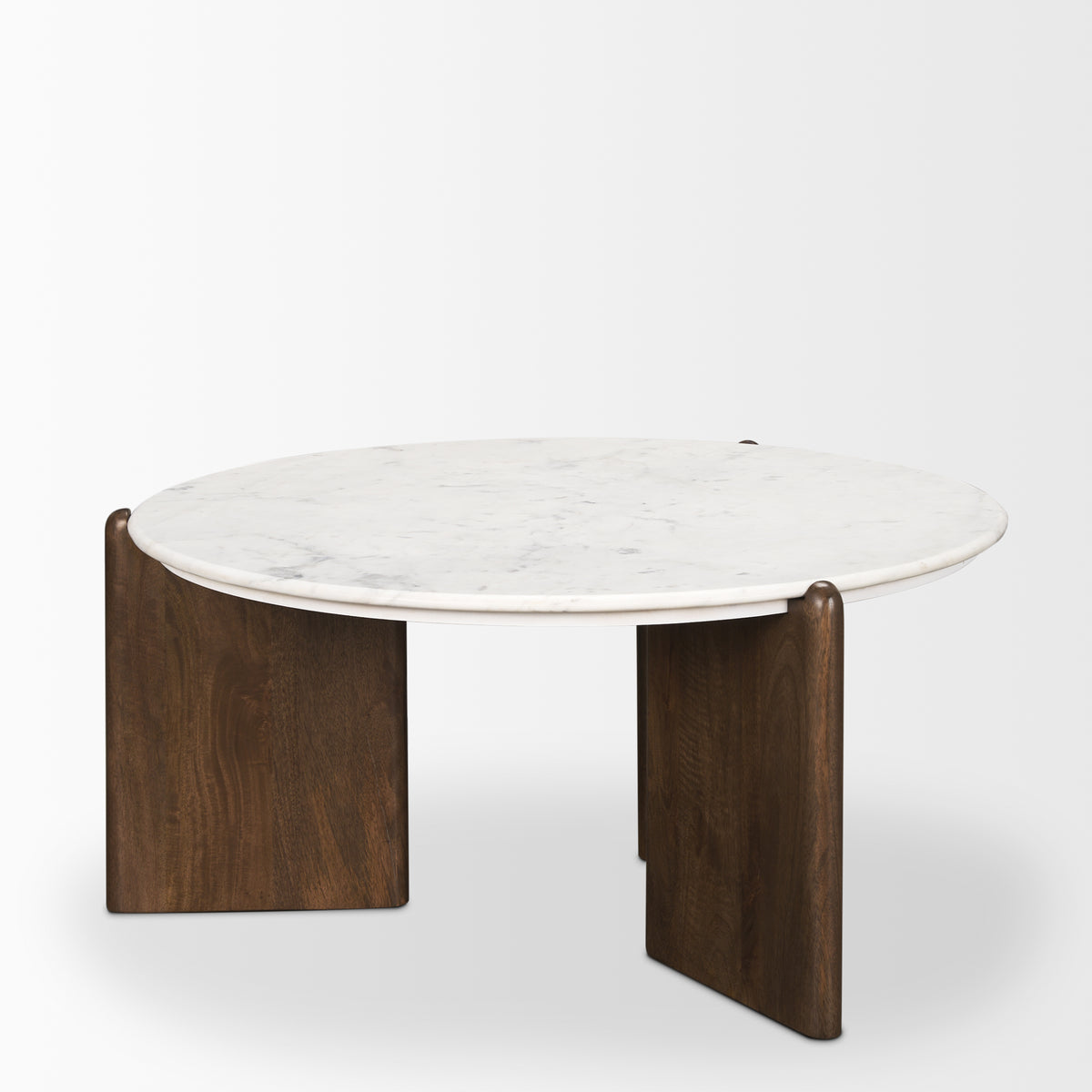 Rumer Dark Wood w/ White Marble Coffee Table-Coffee Tables-DECOROLALA