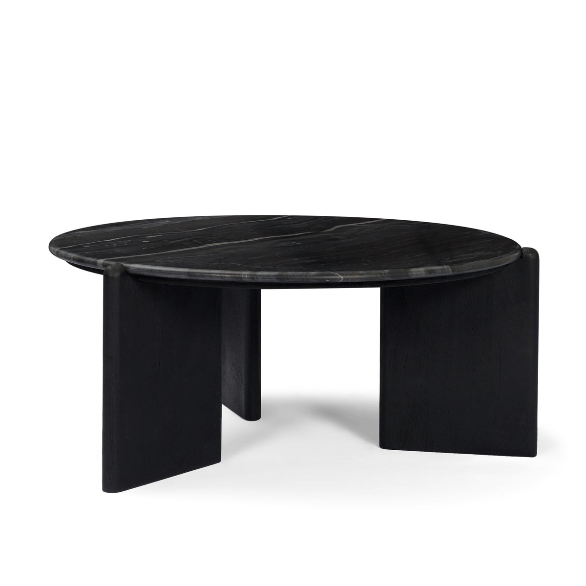 Rumer Dark Wood w/ White Marble Coffee Table-Coffee Tables-DECOROLALA