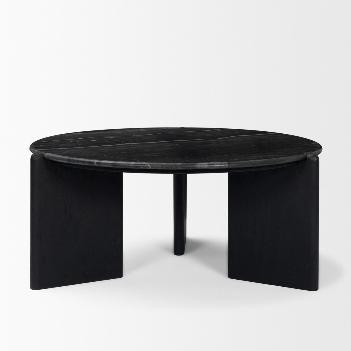 Rumer Dark Wood w/ White Marble Coffee Table-Coffee Tables-DECOROLALA
