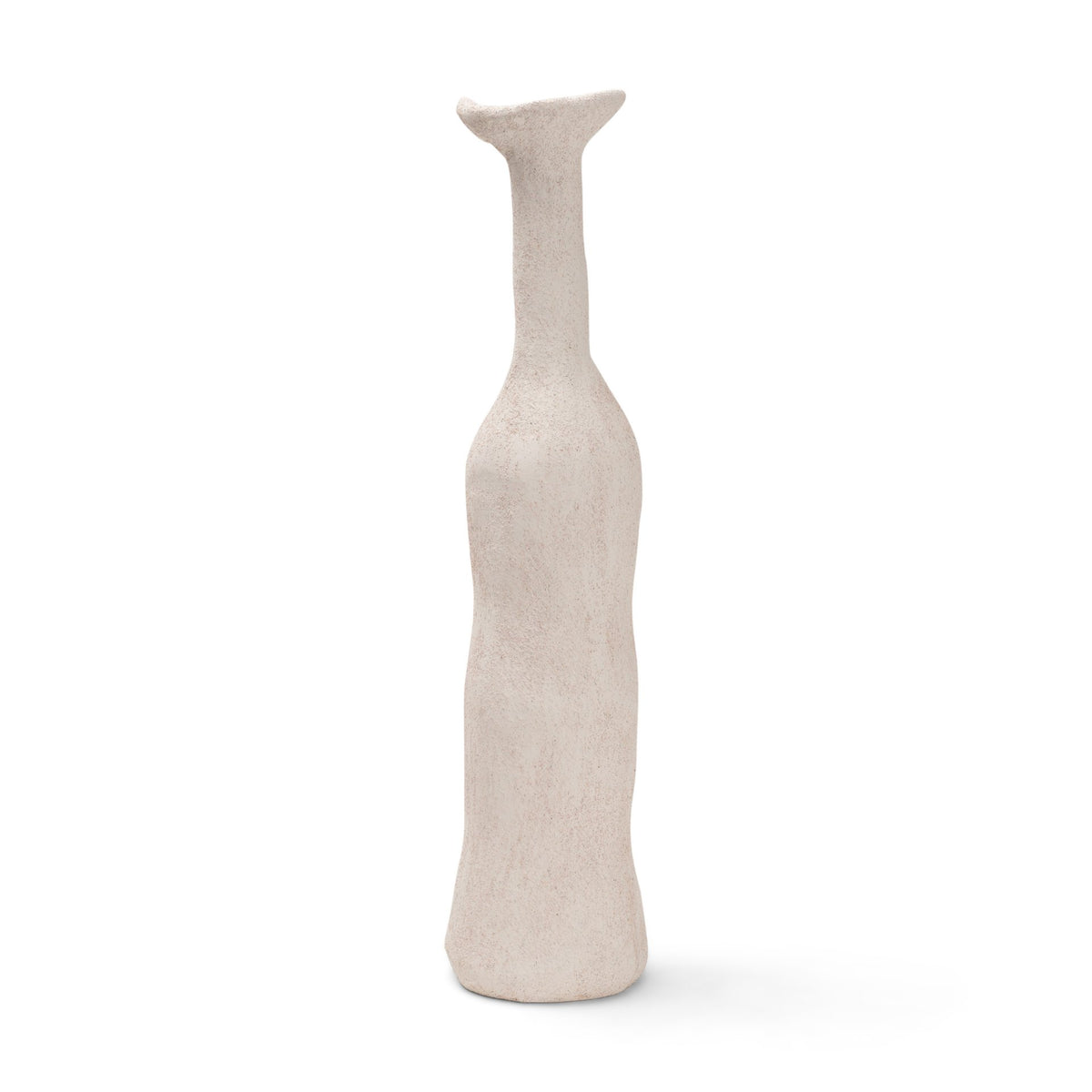 Runa Large Cream Ceramic Rustic Decorative Bottle-Objects-DECOROLALA