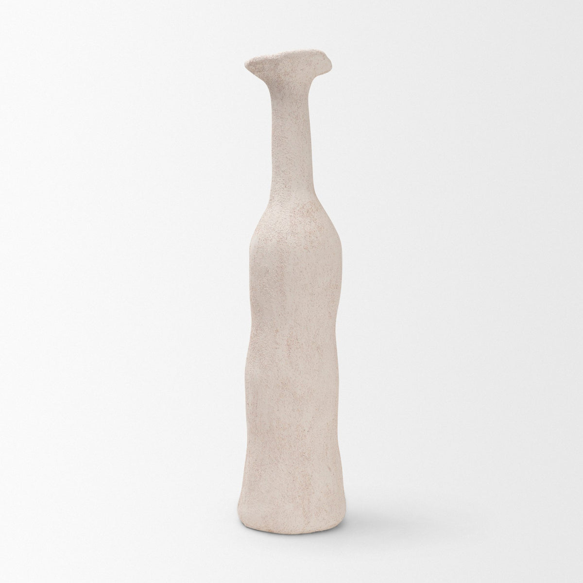 Runa Large Cream Ceramic Rustic Decorative Bottle-Objects-DECOROLALA