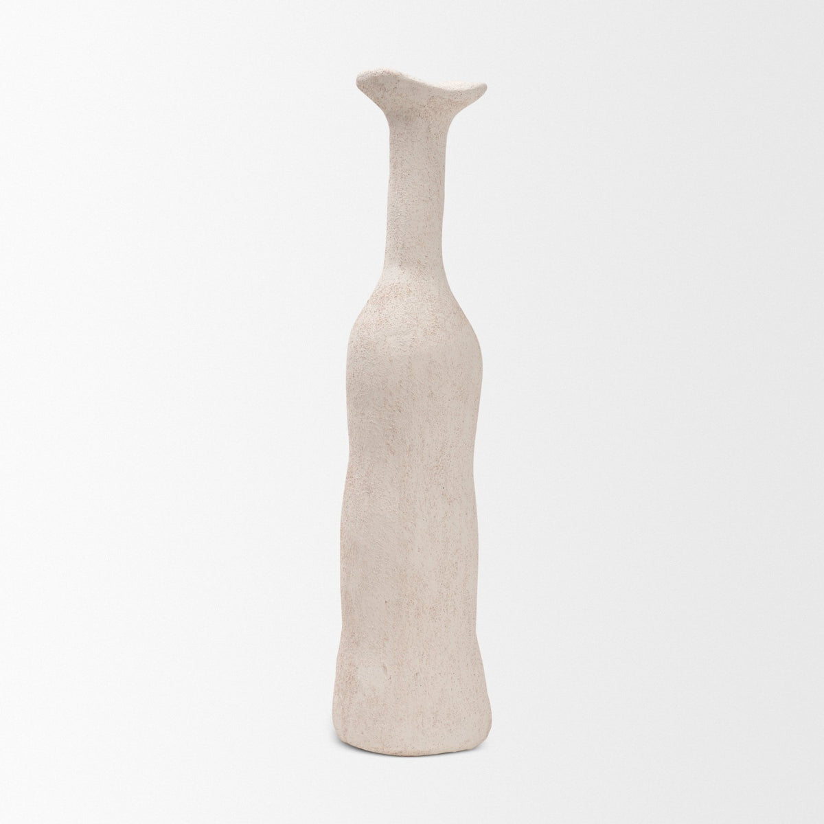 Runa Large Cream Ceramic Rustic Decorative Bottle-Objects-DECOROLALA