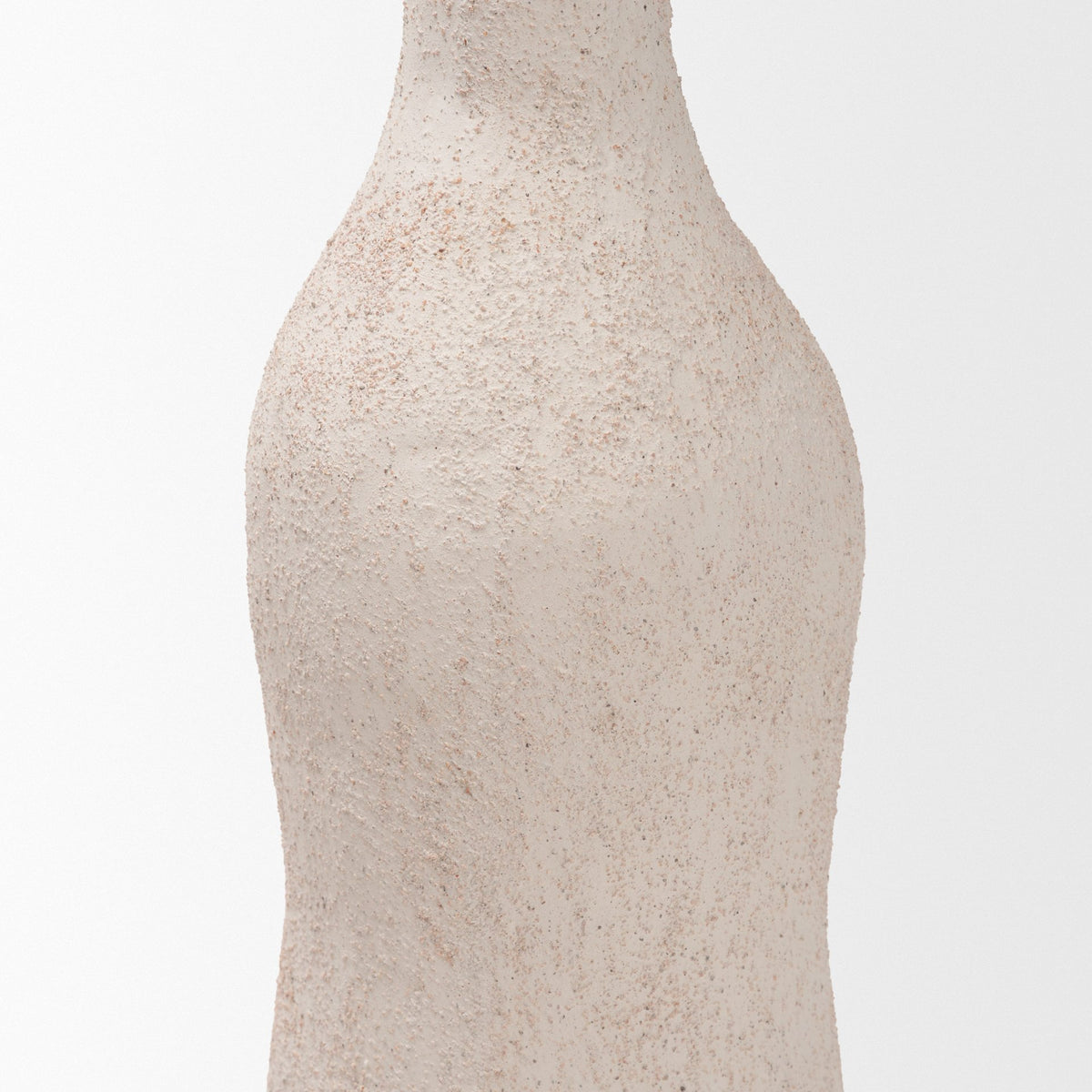 Runa Large Cream Ceramic Rustic Decorative Bottle-Objects-DECOROLALA