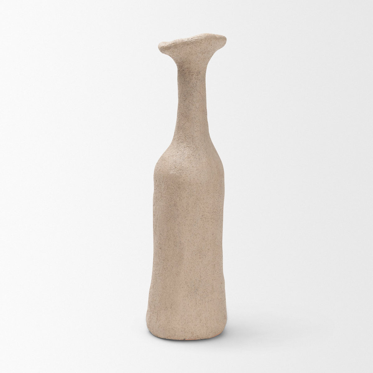 Runa Small Taupe Ceramic Rustic Decorative Bottle-Objects-DECOROLALA