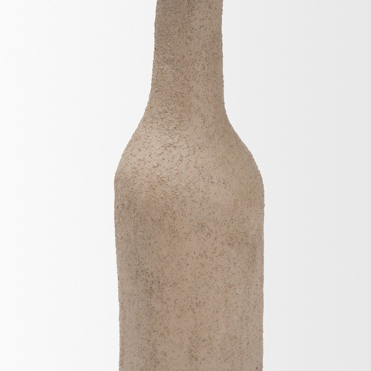 Runa Small Taupe Ceramic Rustic Decorative Bottle-Objects-DECOROLALA