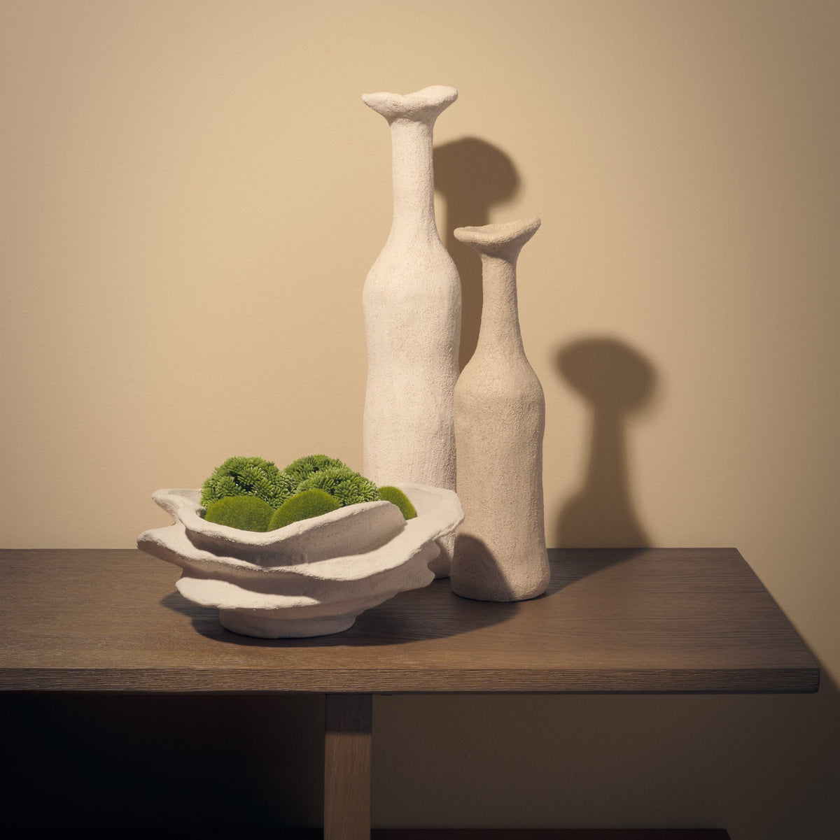 Runa Small Taupe Ceramic Rustic Decorative Bottle-Objects-DECOROLALA