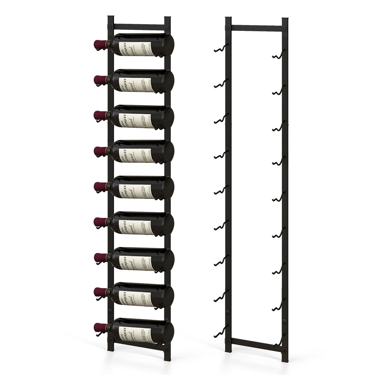 Rust proof Wall Mounted Wine Rack for 6 or 9 Bottles-L-Wine Racks-DECOROLALA