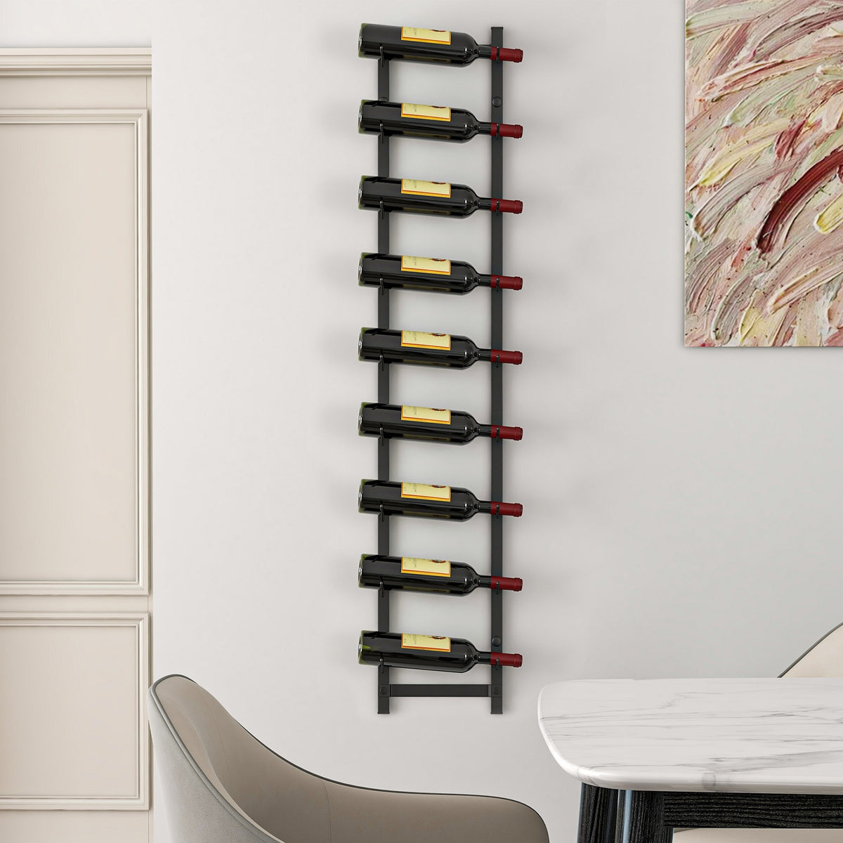 Rust proof Wall Mounted Wine Rack for 6 or 9 Bottles-L-Wine Racks-DECOROLALA