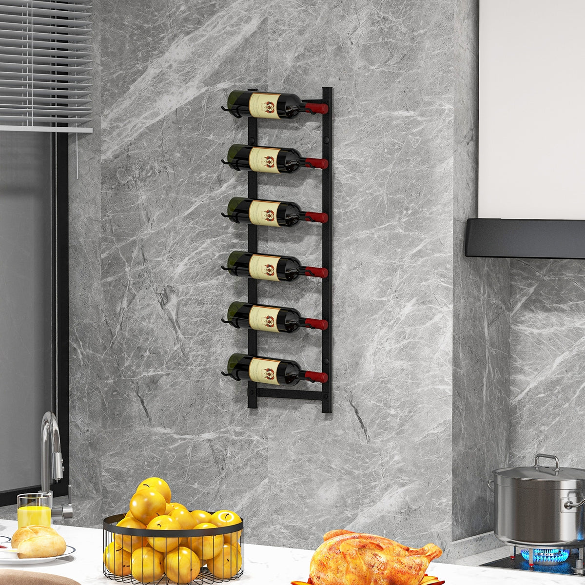 Rust proof Wall Mounted Wine Rack for 6 or 9 Bottles-M-Wine Racks-DECOROLALA