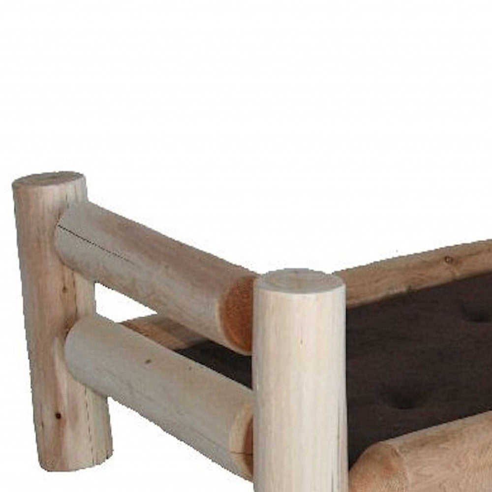 Rustic And Natural Cedar Log Small Replica Pet Bed-Dog Beds-DECOROLALA