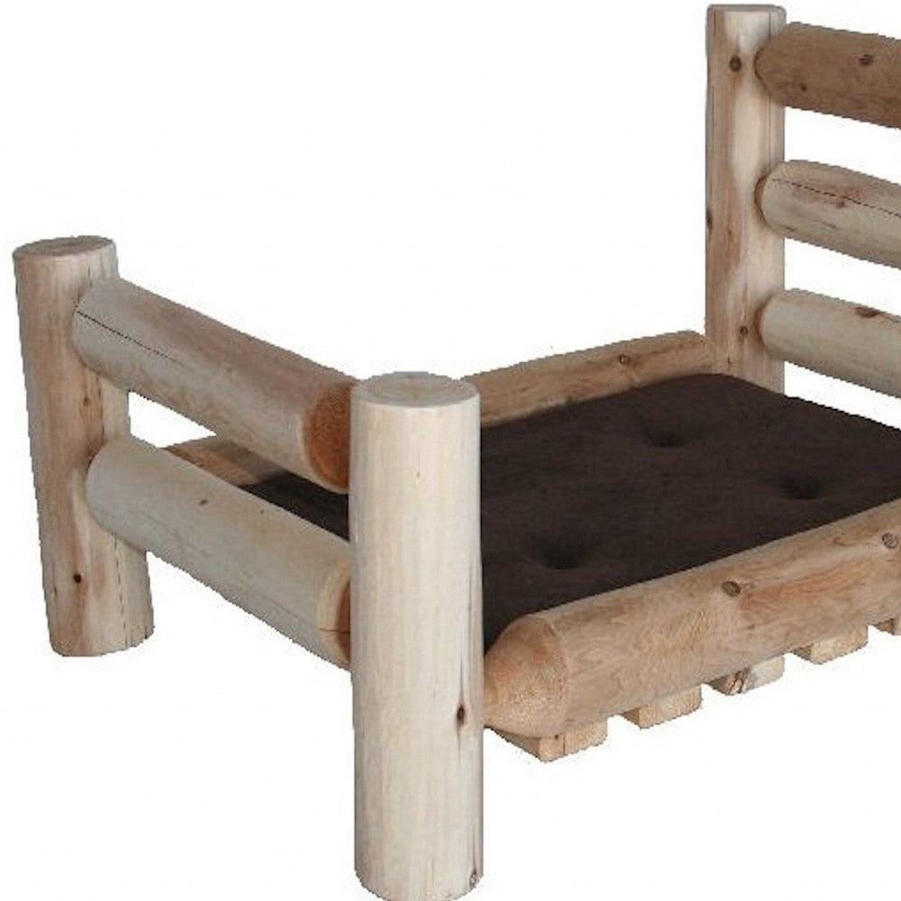 Rustic And Natural Cedar Log Small Replica Pet Bed-Dog Beds-DECOROLALA