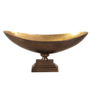 Rustic Bronze Oblong Footed Centerpiece Bowl-Vases-DECOROLALA