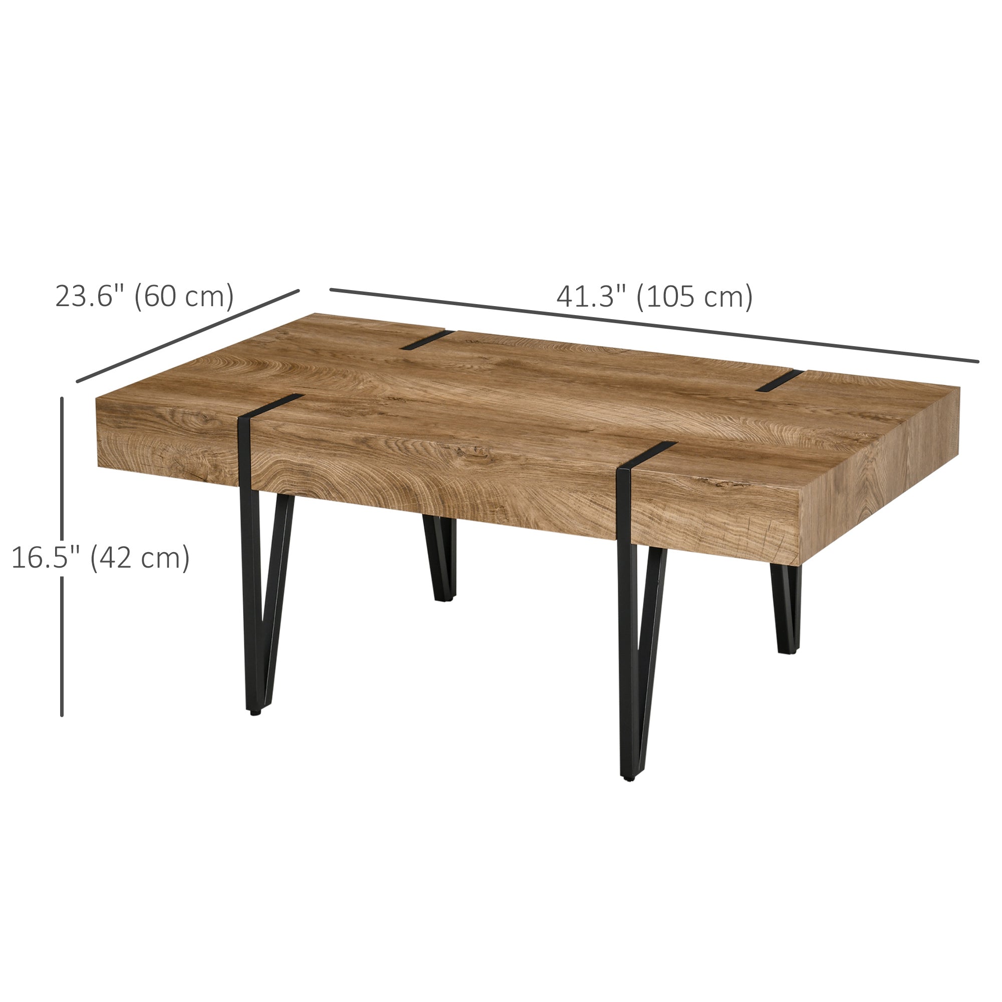 Rustic Coffee Table - Natural Wood with Steel Hairpin Legs-Home Furnishings > Living Room Furniture > Coffee Tables-DECOROLALA