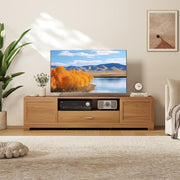 Rustic Farmhouse TV Stand for TVs up to 80" - Natural-Entertainment Centers & TV Stands-DECOROLALA