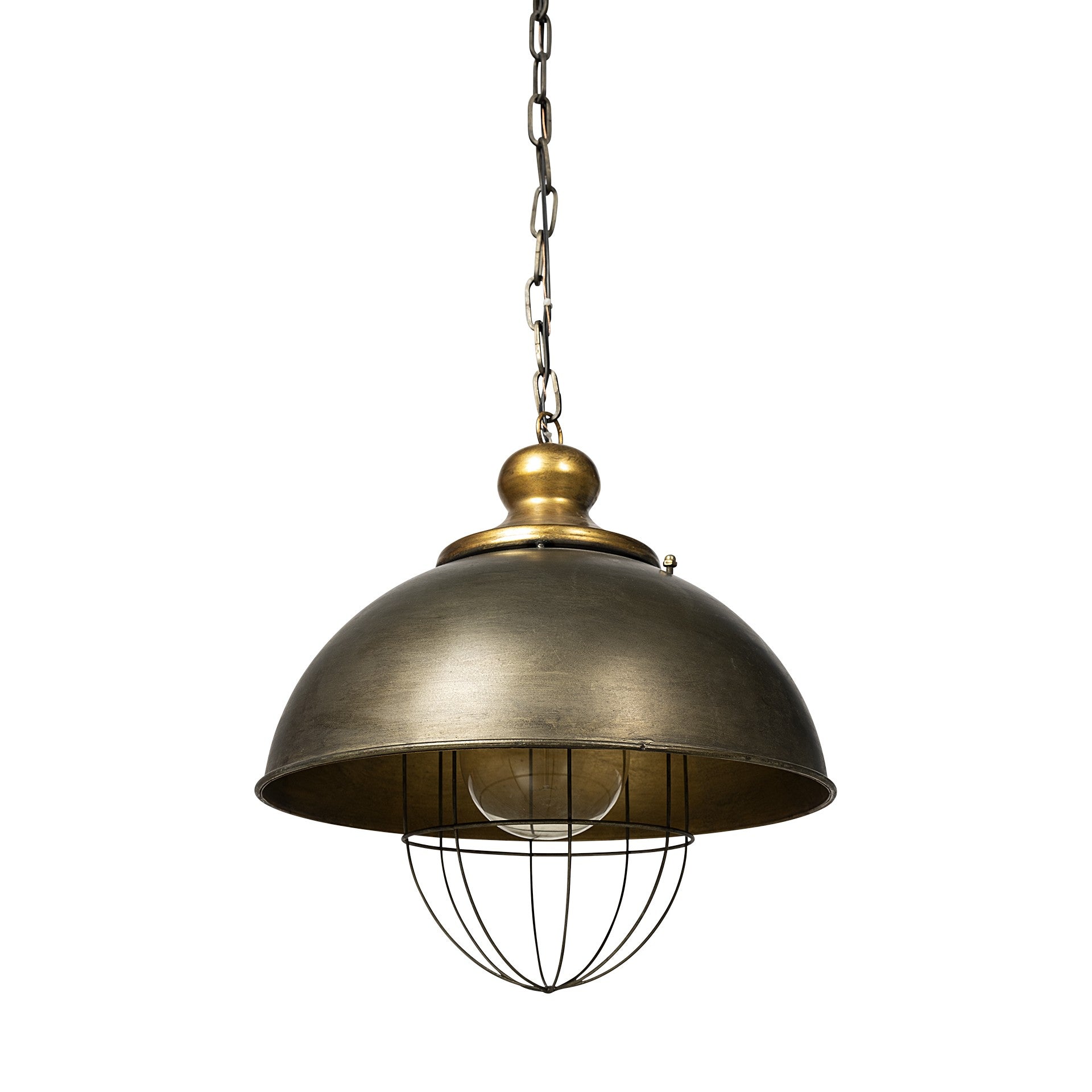 Rustic Gold Ton Metal Dome Hanging Light-Chandeliers-DECOROLALA